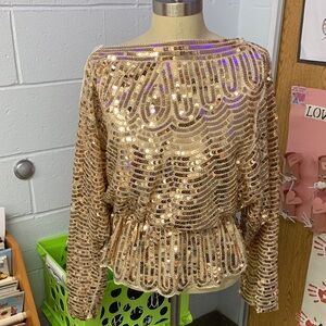 Vici Gold Sequin Blouse